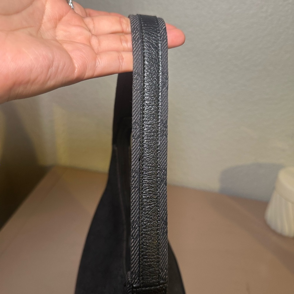 Vintage Gucci Black Denim Monogram Shoulder Bag - Picture 3 of 8